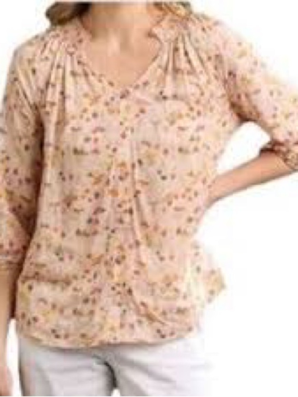 Wallpapher Light Pink Mushroom Print Button-Front Blouse